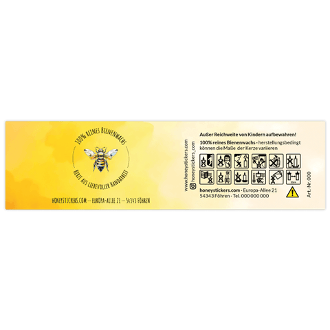 Sonnige Sophia – Banderolenetikett 145x40mm für Stumpenkerzen Ø45mm