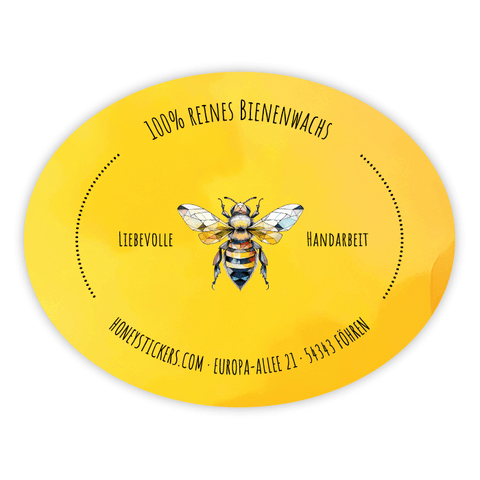 Sonnige Sophia – Ovaler Aufkleber 45x35mm für Stumpenkerzen Ø60mm