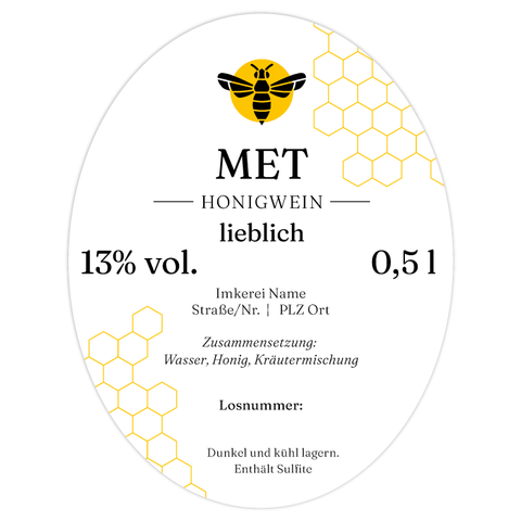 Charmanter Charly – Ovales Flaschenetikett 70x90mm für 500ml Met
