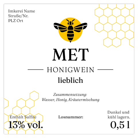 Charmanter Charly – Quadratisches Flaschenetikett 80x80mm für 500ml Met