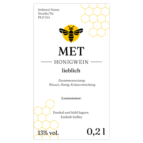 Charmanter Charly – Rechteckiges Flaschenetikett 50x90mm für 200ml Met