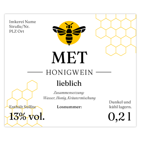 Charmanter Charly – Rechteckiges Flaschenetikett 70x60mm für 200ml Met