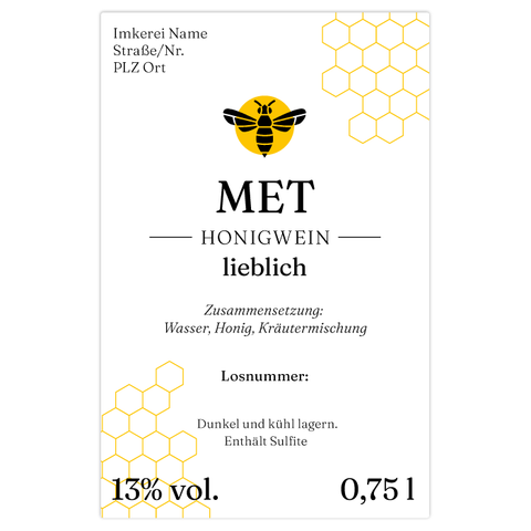 Charmanter Charly– Rechteckiges Flaschenetikett 65x100mm für 750ml Met