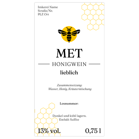 Charmanter Charly – Rechteckiges Flaschenetikett 65x125mm für 750ml Met