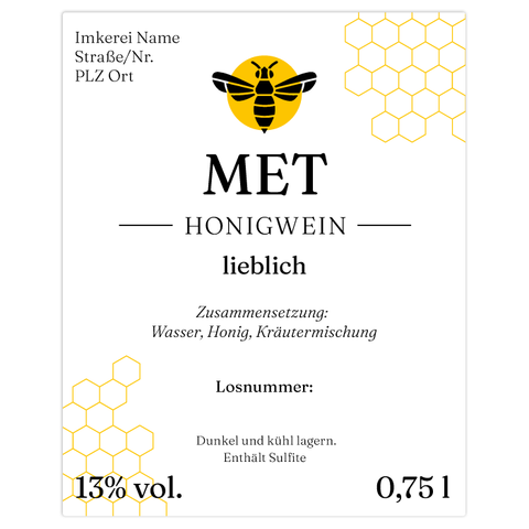 Charmanter Charly – Rechteckiges Flaschenetikett 80x100mm für 750ml Met