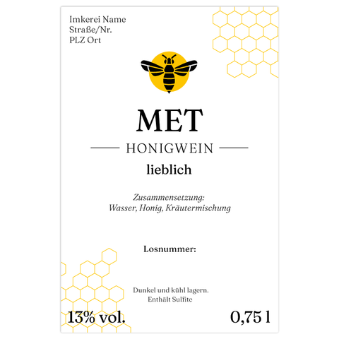 Charmanter Charly – Rechteckiges Flaschenetikett 80x120mm für 750ml Met