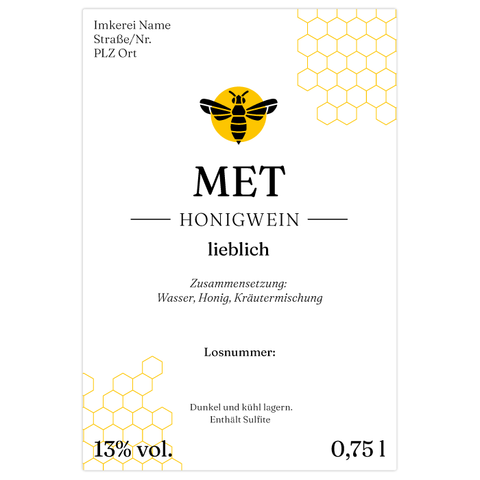 Charmanter Charly – Rechteckiges Flaschenetikett 85x125mm für 750ml Met