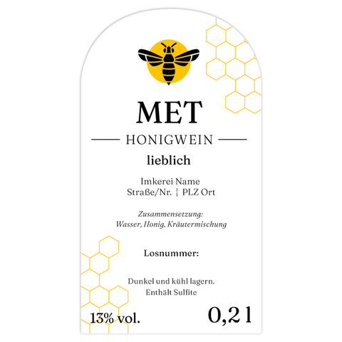 Charmanter Charly – Rechteckiges Flaschenetikett mit Abrundung 50x90mm für 200ml Met