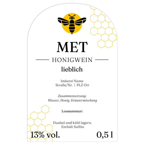 Charmanter Charly – Rechteckiges Flaschenetikett mit Abrundung 65x100mm für 500ml Met