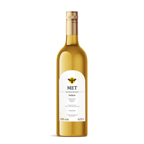 Charmanter Charly – Rechteckiges Flaschenetikett mit Abrundung 65x125mm für 750ml Met