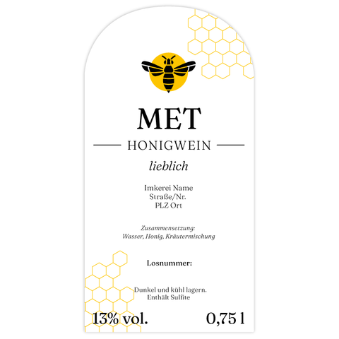 Charmanter Charly – Rechteckiges Flaschenetikett mit Abrundung 65x125mm für 750ml Met