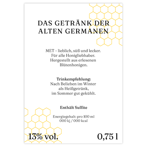 Charmanter Charly – Rechteckiges Rückenetikett 70x100mm für 750ml Met