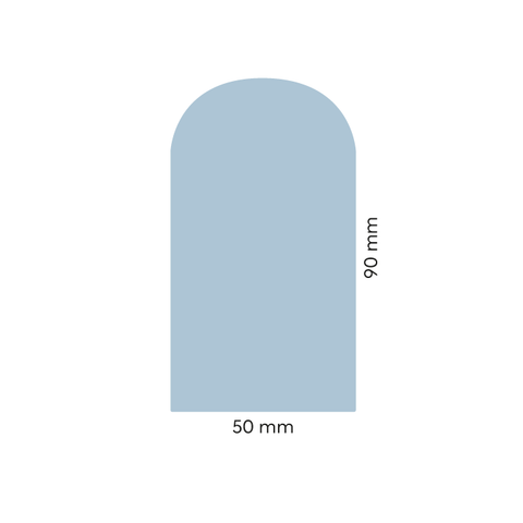 Moderner Marlo – Rechteckiges Flaschenetikett mit Abrundung 50x90mm für 200ml Met