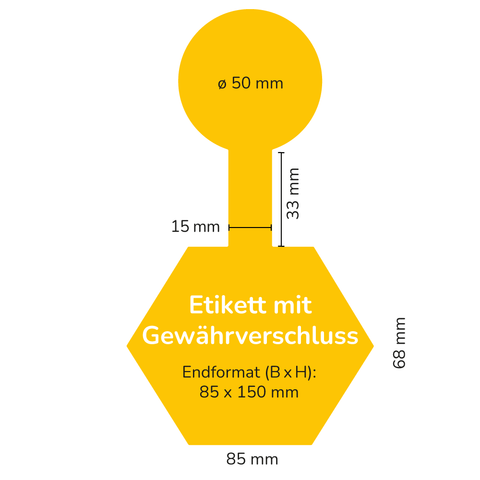 Leere Lola – Hexagon Etikett mit Gewährverschluss 375g (Deep-Twist-Off)