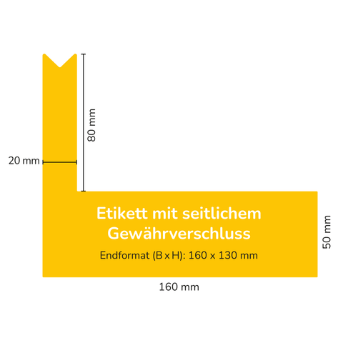 Leere Lola – Etikett mit seitlichem Siegel Fahne 500g (Deep-Twist-Off)