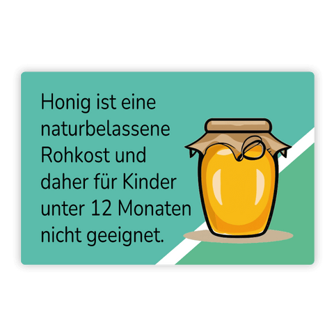 Rechteckiger Sticker 35x23mm - Verzehrhinweis