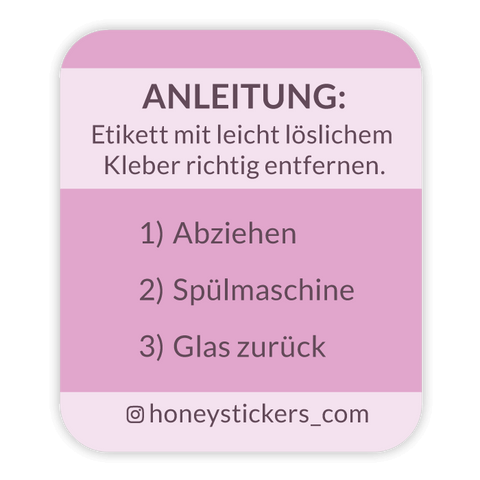 Rechteckiger Sticker 30x35mm - Anleitung Etikett abziehen