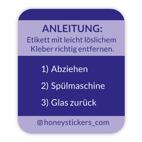 Rechteckiger Sticker 30x35mm - Anleitung Etikett abziehen