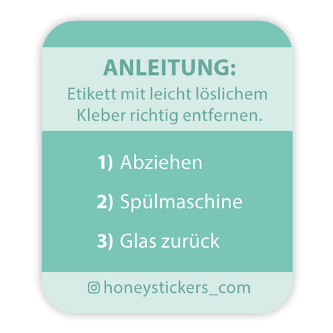 Rechteckiger Sticker 30x35mm - Anleitung Etikett abziehen