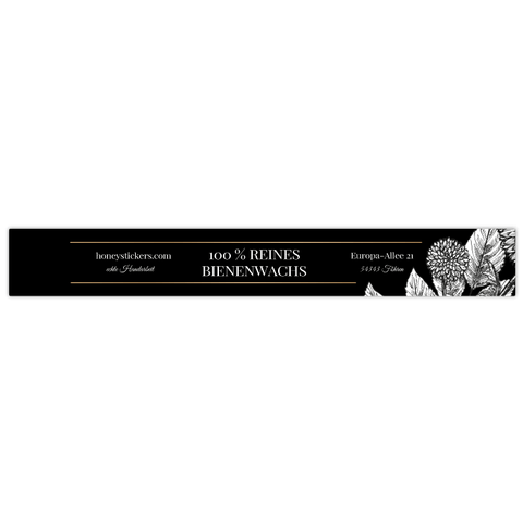 Nobler Norbert – Banderolenetikett 150x20mm für Wabenkerzen Ø40mm