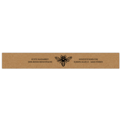 Natürliche Nadja – Banderolenetikett 150x20mm für Wabenkerzen Ø40mm