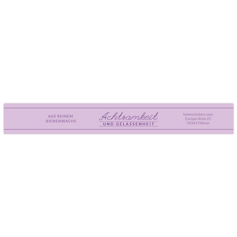 Gelassene Gerda – Banderolenetikett 150x20mm für Wabenkerzen Ø40mm