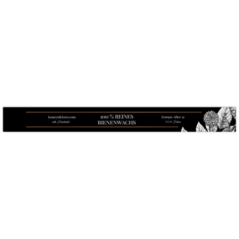 Nobler Norbert – Banderolenetikett 190x20mm für Wabenkerzen Ø55mm