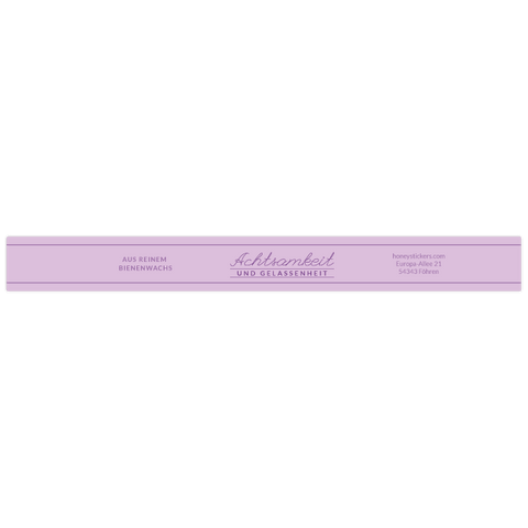 Gelassene Gerda – Banderolenetikett 190x20mm für Wabenkerzen Ø55mm