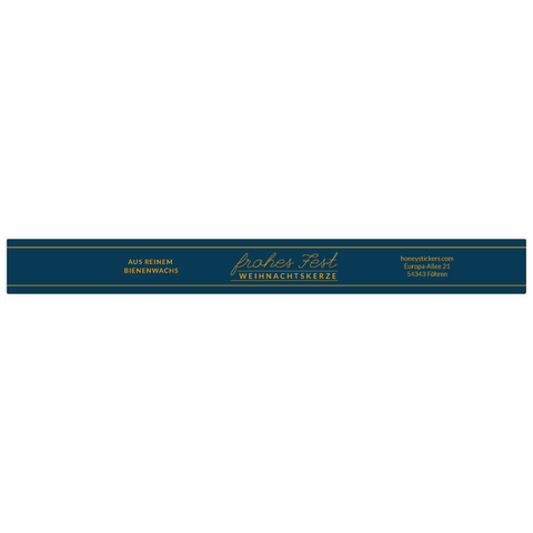 Leuchtende Leonie – Banderolenetikett 190x20mm für Wabenkerzen Ø55mm