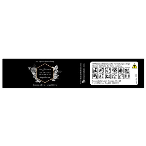 Nobler Norbert – Banderolenetikett 145x30mm für Stumpenkerzen Ø45mm