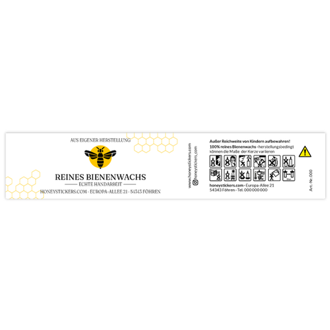 Charmanter Charly – Banderolenetikett 145x30mm für Stumpenkerzen Ø45mm