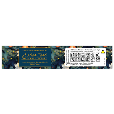 Leuchtende Leonie – Banderolenetikett 145x30mm für Stumpenkerzen Ø45mm