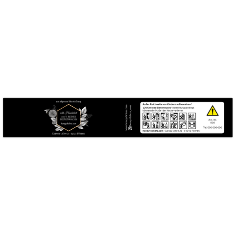 Nobler Norbert – Banderolenetikett 205x35mm für Stumpenkerzen Ø60mm