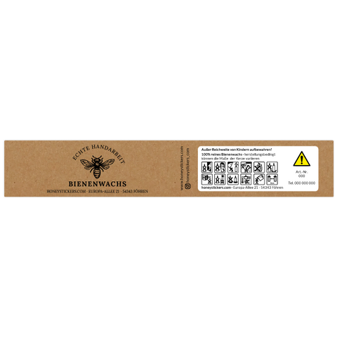 Natürliche Nadja – Banderolenetikett 205x35mm für Stumpenkerzen Ø60mm