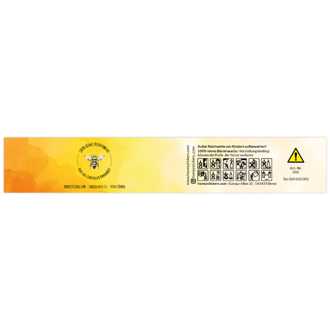 Sonnige Sophia – Banderolenetikett 205x35mm für Stumpenkerzen Ø60mm