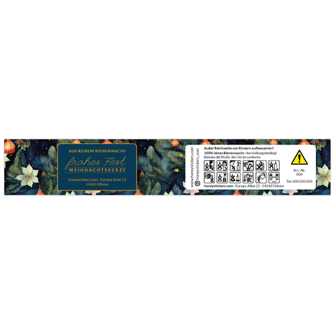 Leuchtende Leonie – Banderolenetikett 205x35mm für Stumpenkerzen Ø60mm