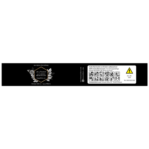 Nobler Norbert – Banderolenetikett 225x35mm für Stumpenkerzen Ø65mm