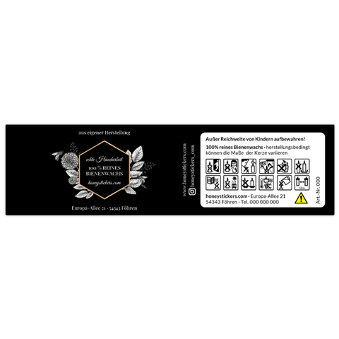 Nobler Norbert – Banderolenetikett 145x40mm für Stumpenkerzen Ø45mm