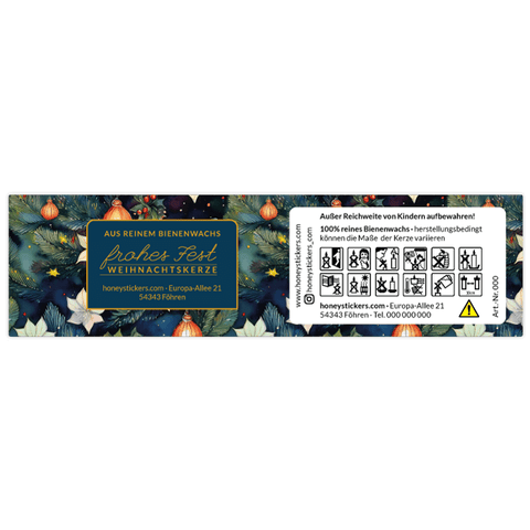 Leuchtende Leonie – Banderolenetikett 145x40mm für Stumpenkerzen Ø45mm