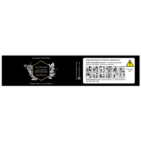 Nobler Norbert – Banderolenetikett 205x45mm für Stumpenkerzen Ø60mm