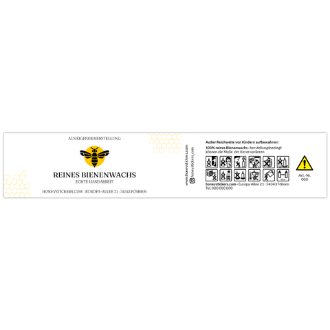 Charmanter Charly – Banderolenetikett 225x45mm für Stumpenkerzen Ø65mm