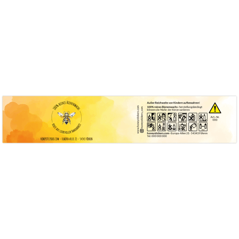 Sonnige Sophia – Banderolenetikett 225x45mm für Stumpenkerzen Ø65mm