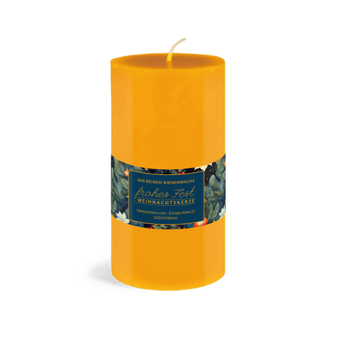 Leuchtende Leonie – Banderolenetikett 225x45mm für Stumpenkerzen Ø65mm