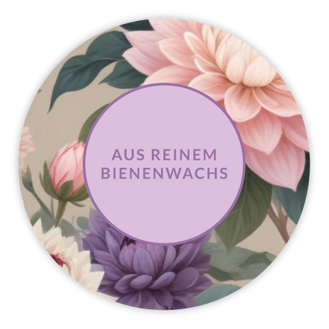 Gelassene Gerda – Runder Deckelaufkleber 40x40mm für Kerzen im 375g-Glas