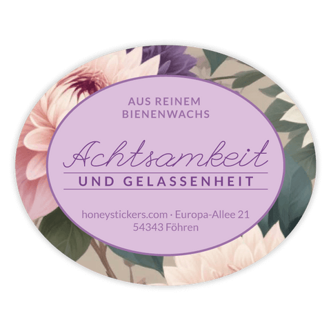 Gelassene Gerda – Ovaler Aufkleber 50x40mm für Kerzen im 250g-Glas