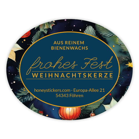 Leuchtende Leonie – Ovaler Aufkleber 50x40mm für Kerzen im 250g-Glas