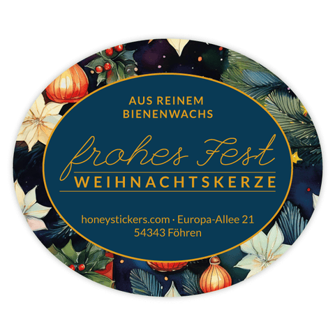Leuchtende Leonie – Ovaler Aufkleber 60x50mm für Kerzen im 500g-Glas