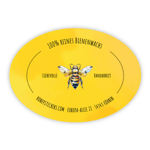 Sonnige Sophia – Ovaler Aufkleber 35x25mm für Stumpenkerzen Ø45mm