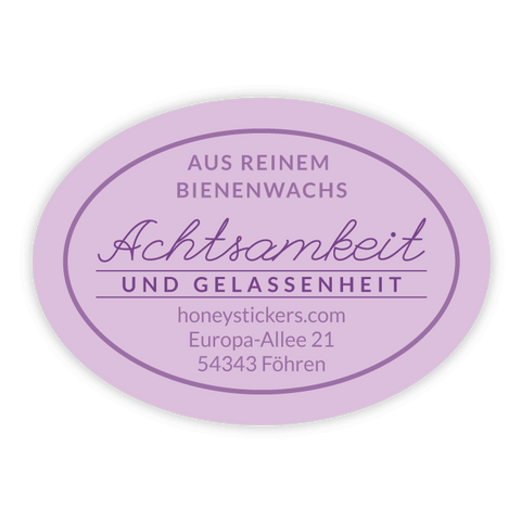 Gelassene Gerda – Ovaler Aufkleber 35x25mm für Stumpenkerzen Ø45mm