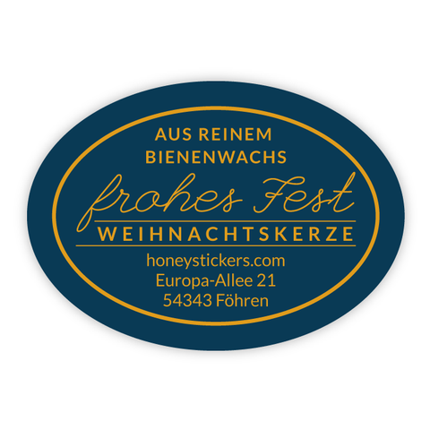 Leuchtende Leonie – Ovaler Aufkleber 35x25mm für Stumpenkerzen Ø45mm
